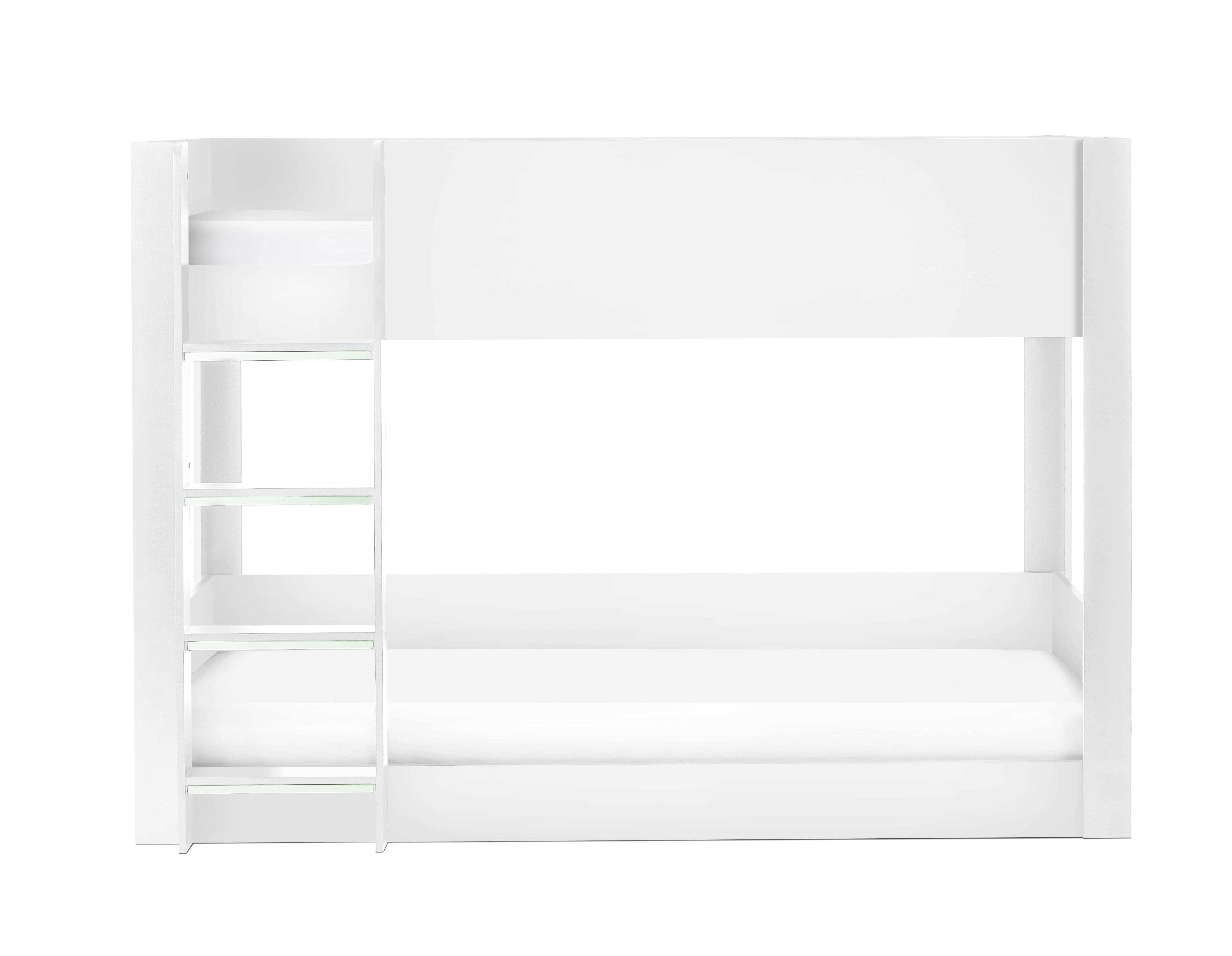Julian Bowen Bunk Bed Single 90cm 3ft Solomon Bunk Bed - All White Bed Kings