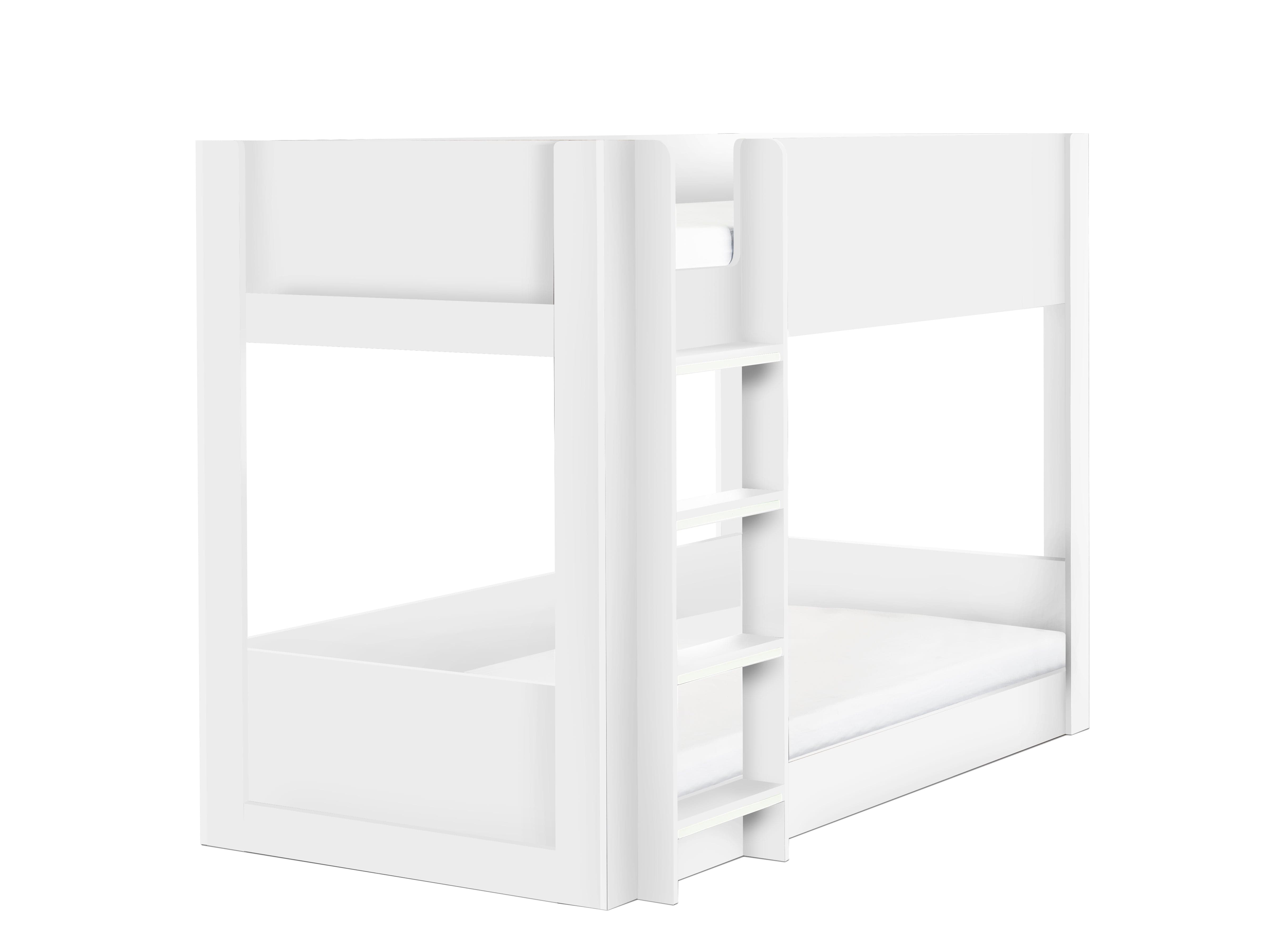 Julian Bowen Bunk Bed Single 90cm 3ft Solomon Bunk Bed - All White Bed Kings