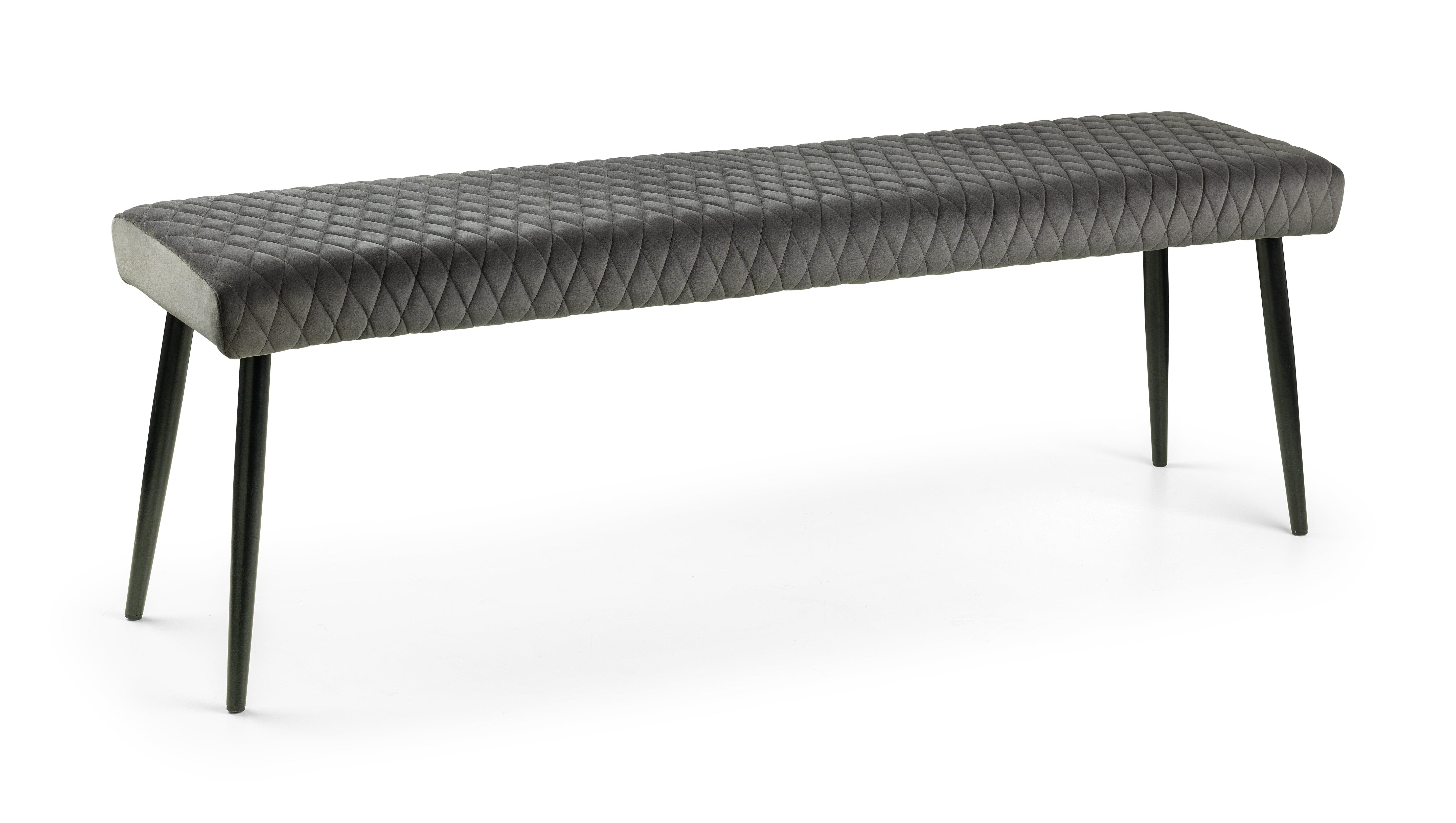 Julian Bowen Dining Bench Luxe Low Bench - Grey Bed Kings