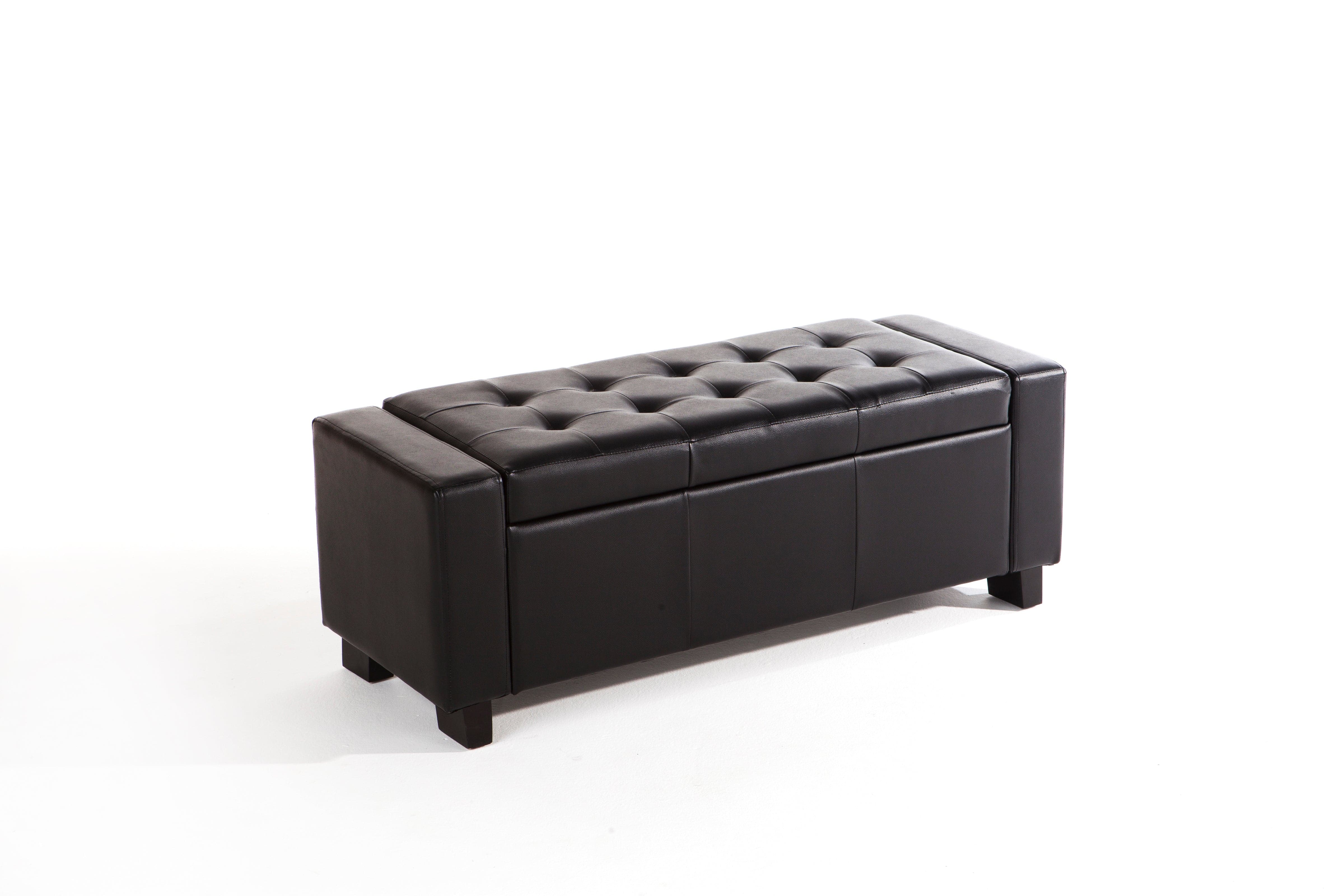 GFW Storage Ottoman Verona Ottoman Bench Black Pu Bed Kings