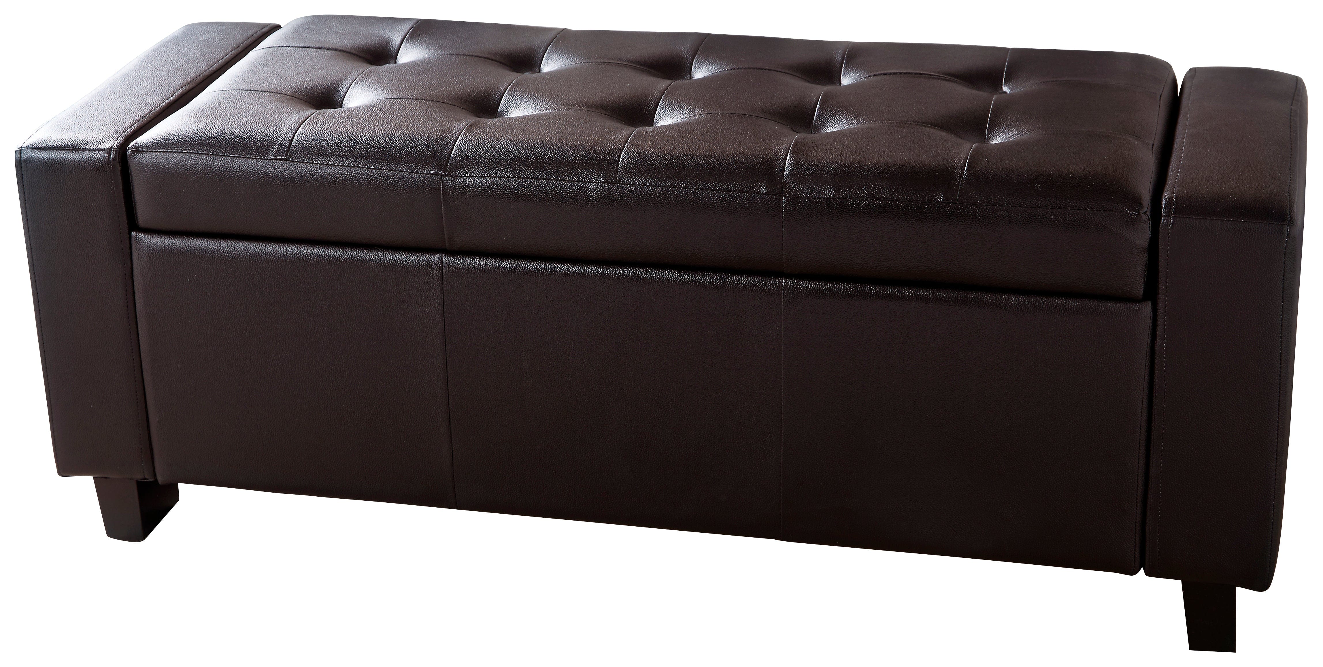 GFW Storage Ottoman Verona Ottoman Bench Brown Pu Bed Kings