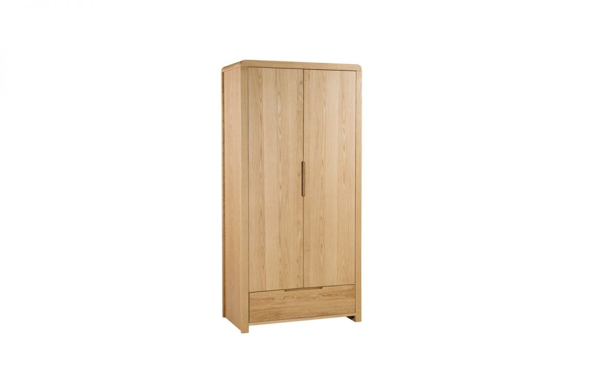 Julian Bowen Wardrobe Curve 2 Door 1 Drawer Wardrobe Bed Kings