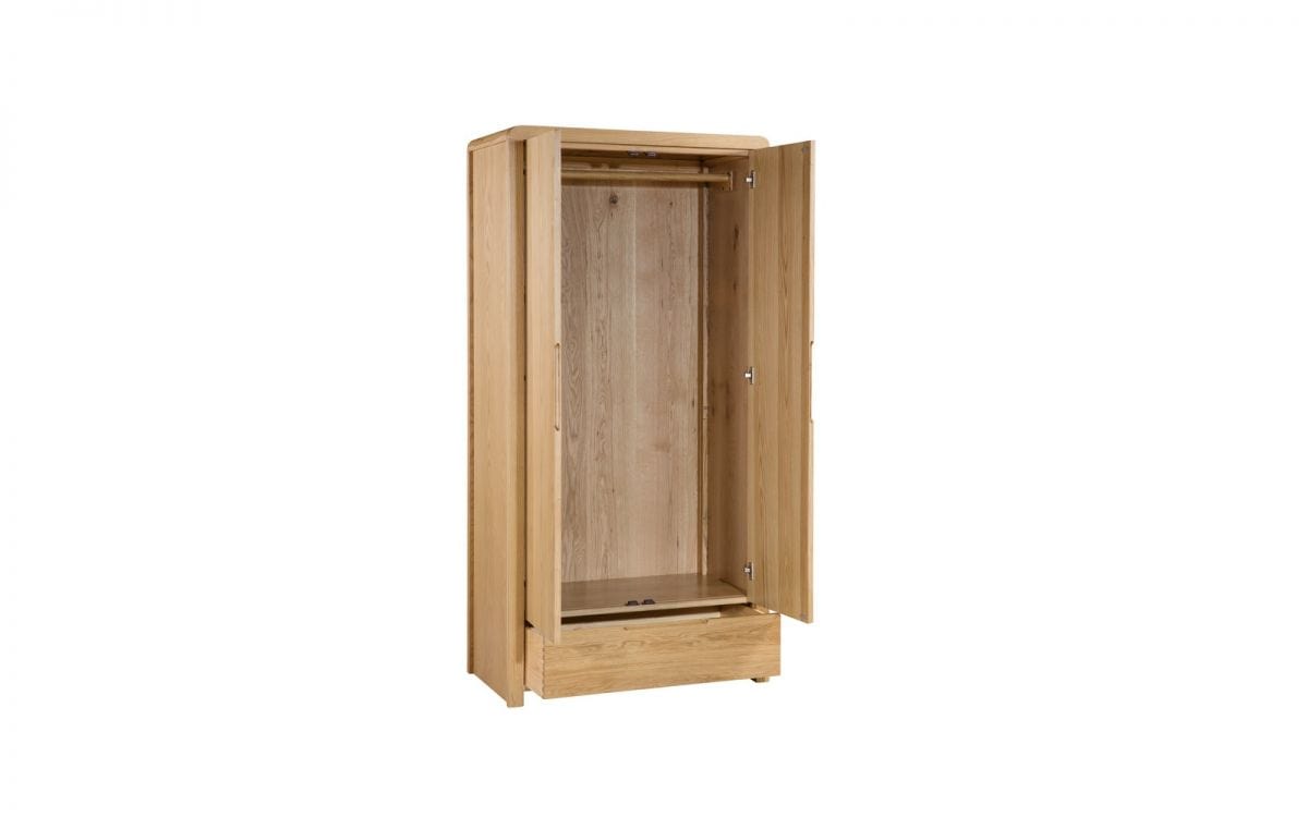 Julian Bowen Wardrobe Curve 2 Door 1 Drawer Wardrobe Bed Kings