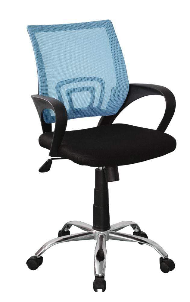 Core Products Office Chair Loft Home Office - Study Chair In Blue Mesh Back, Black Fabric Seat & Chrome Base - Black/Blue Bed Kings