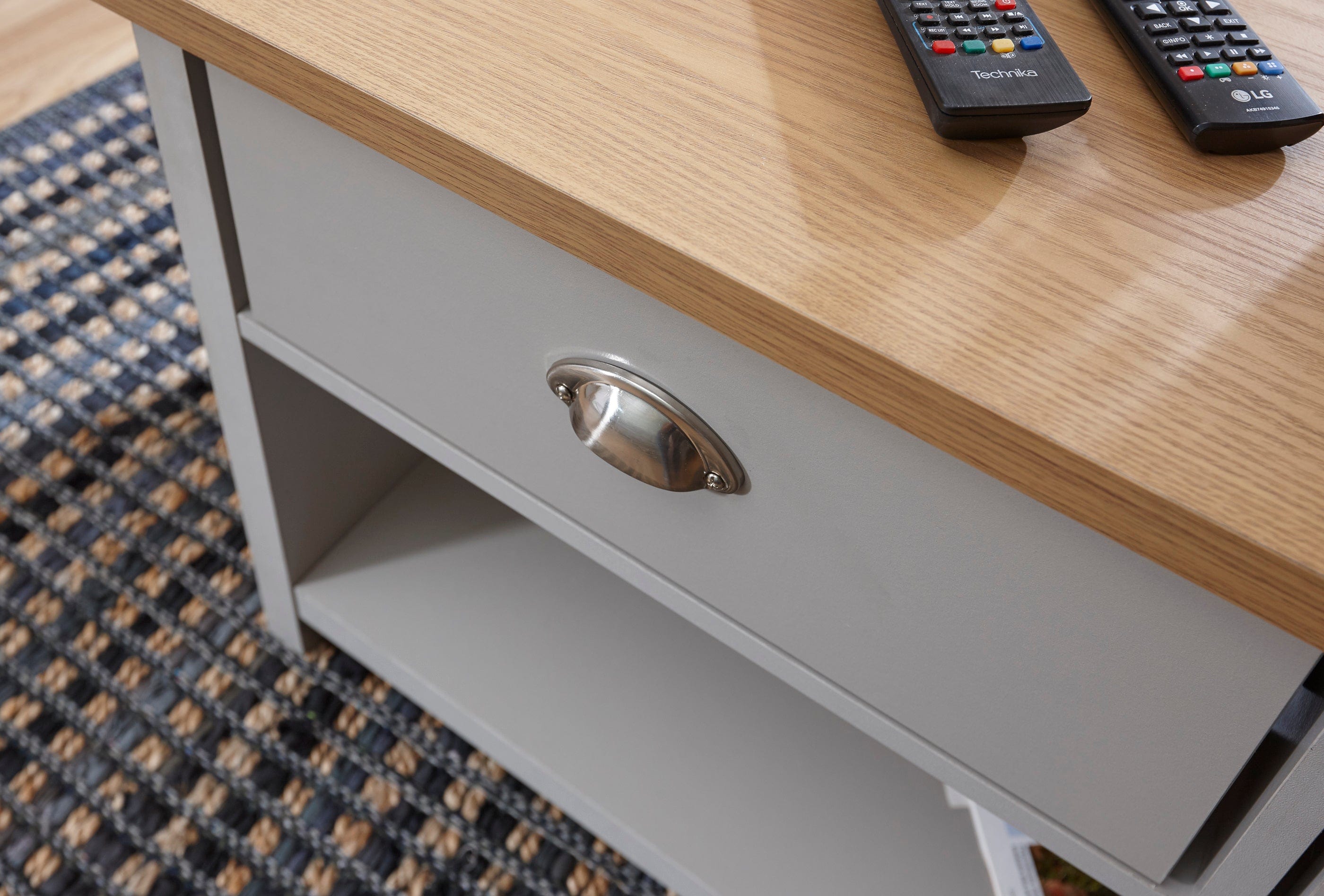 GFW Coffee Table Lancaster 2 Drawer Coffee Table Grey Bed Kings