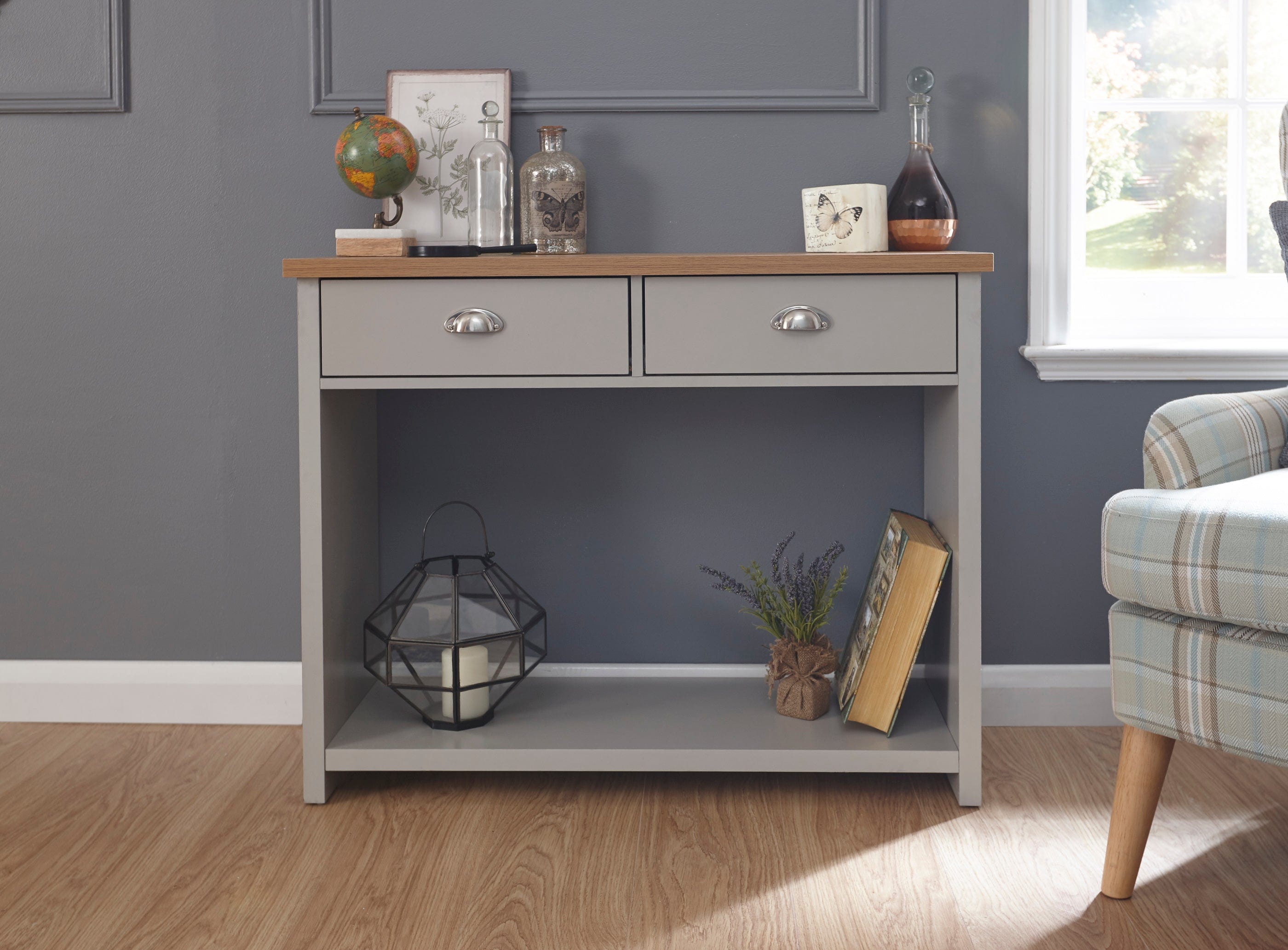 GFW Console Table Lancaster Console Hall Table Grey Bed Kings