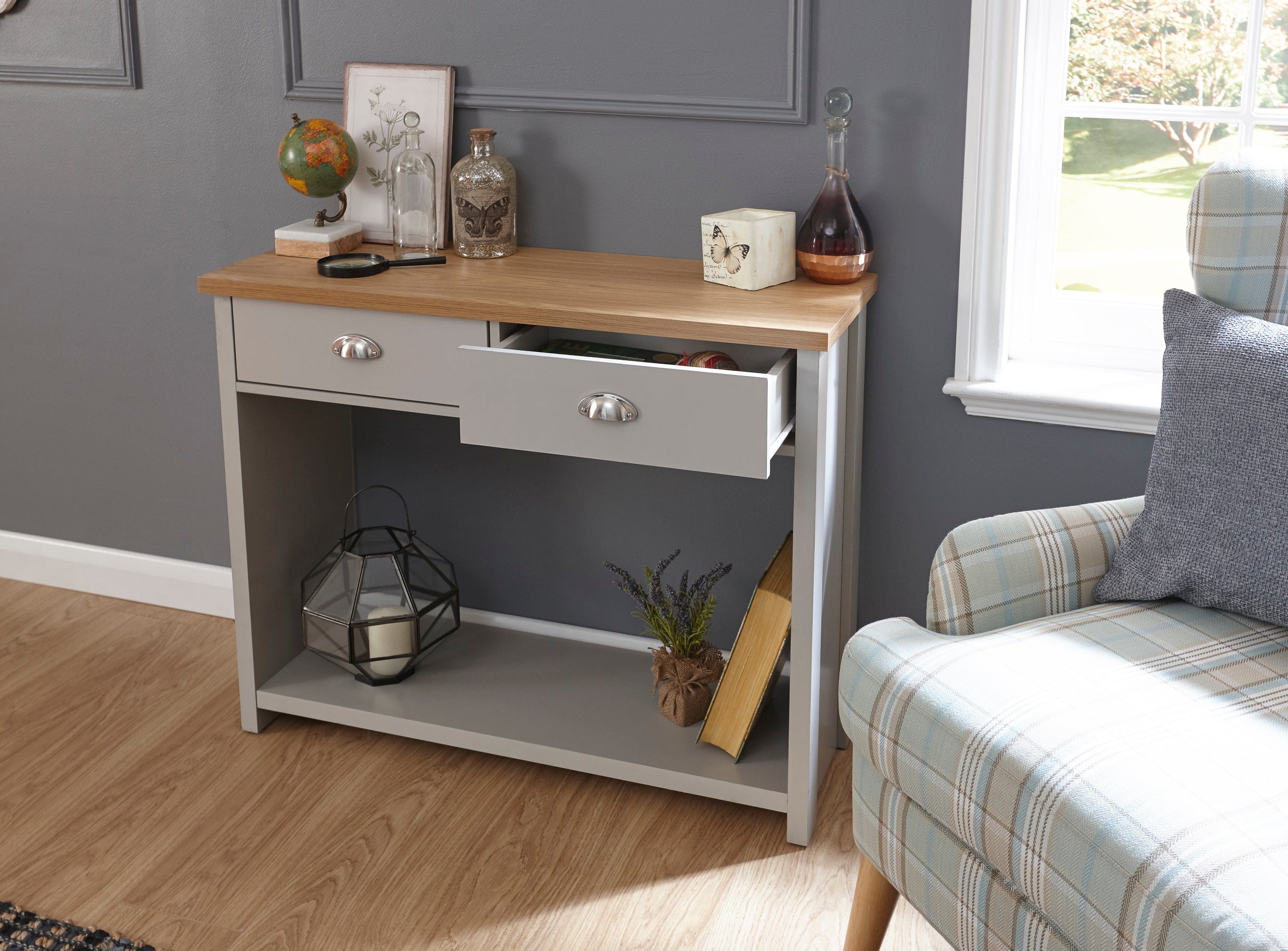 GFW Console Table Lancaster Console Hall Table Grey Bed Kings