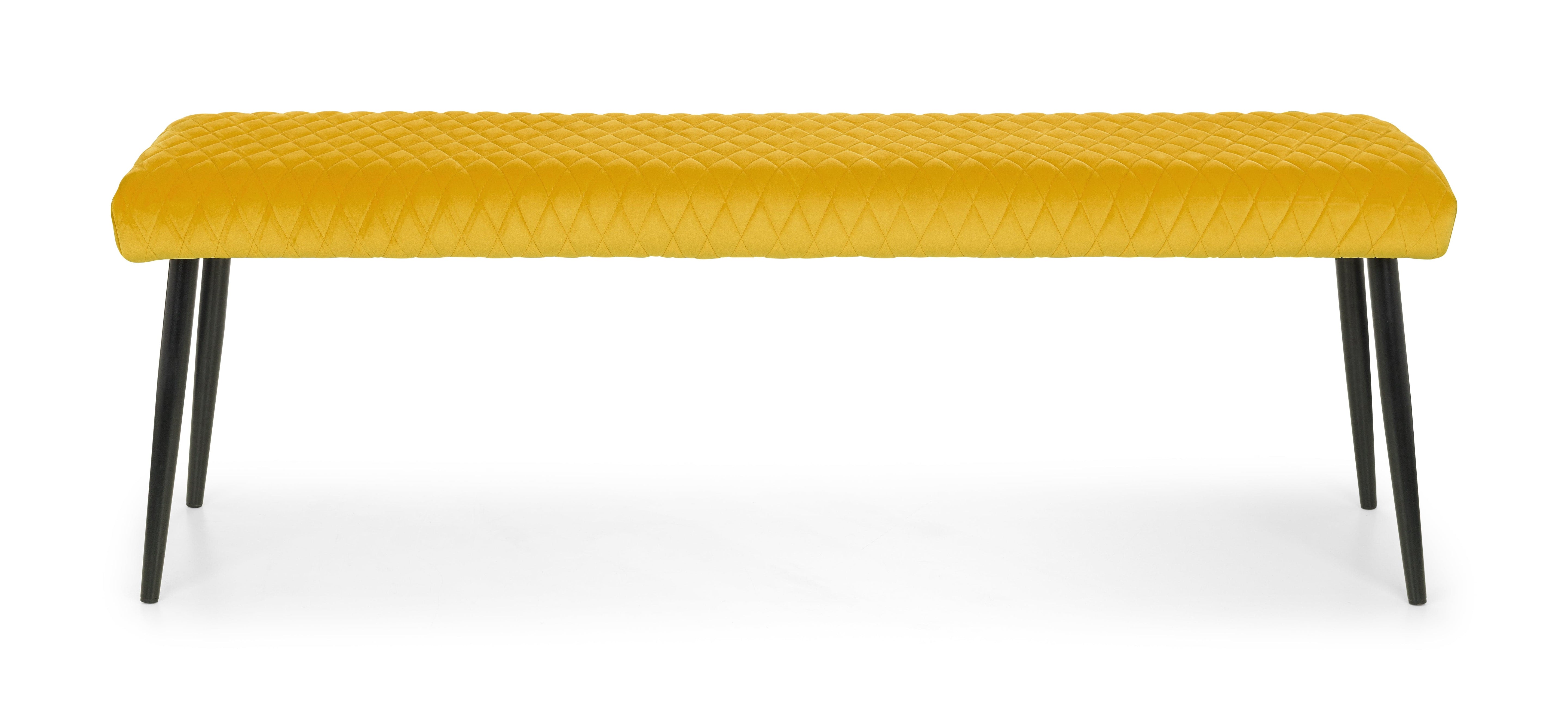 Julian Bowen Dining Bench Luxe Low Bench - Mustard Bed Kings