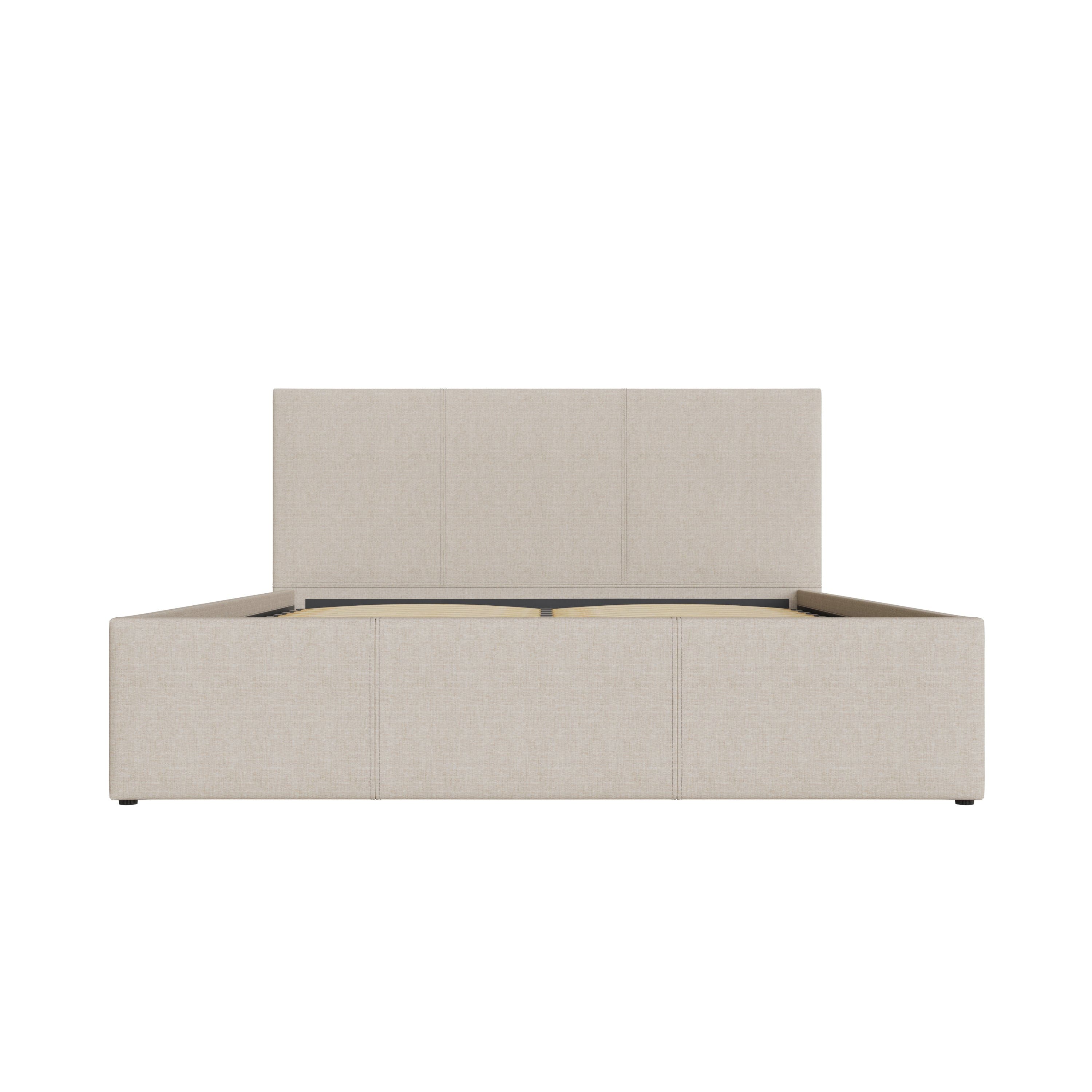 GFW Fabric Bed Side Lift Ottoman Bed Natural Bed Kings