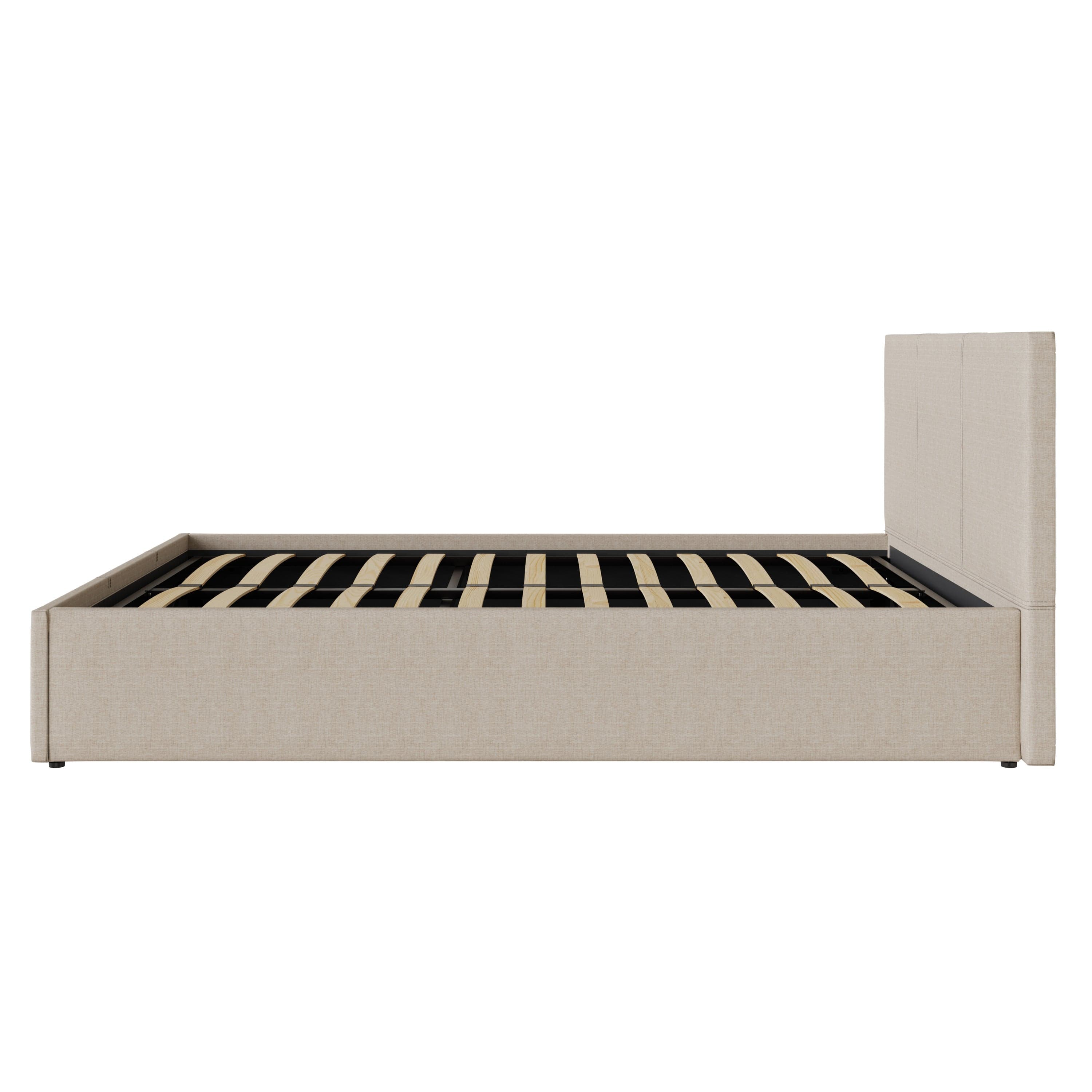 GFW Fabric Bed Side Lift Ottoman Bed Natural Bed Kings