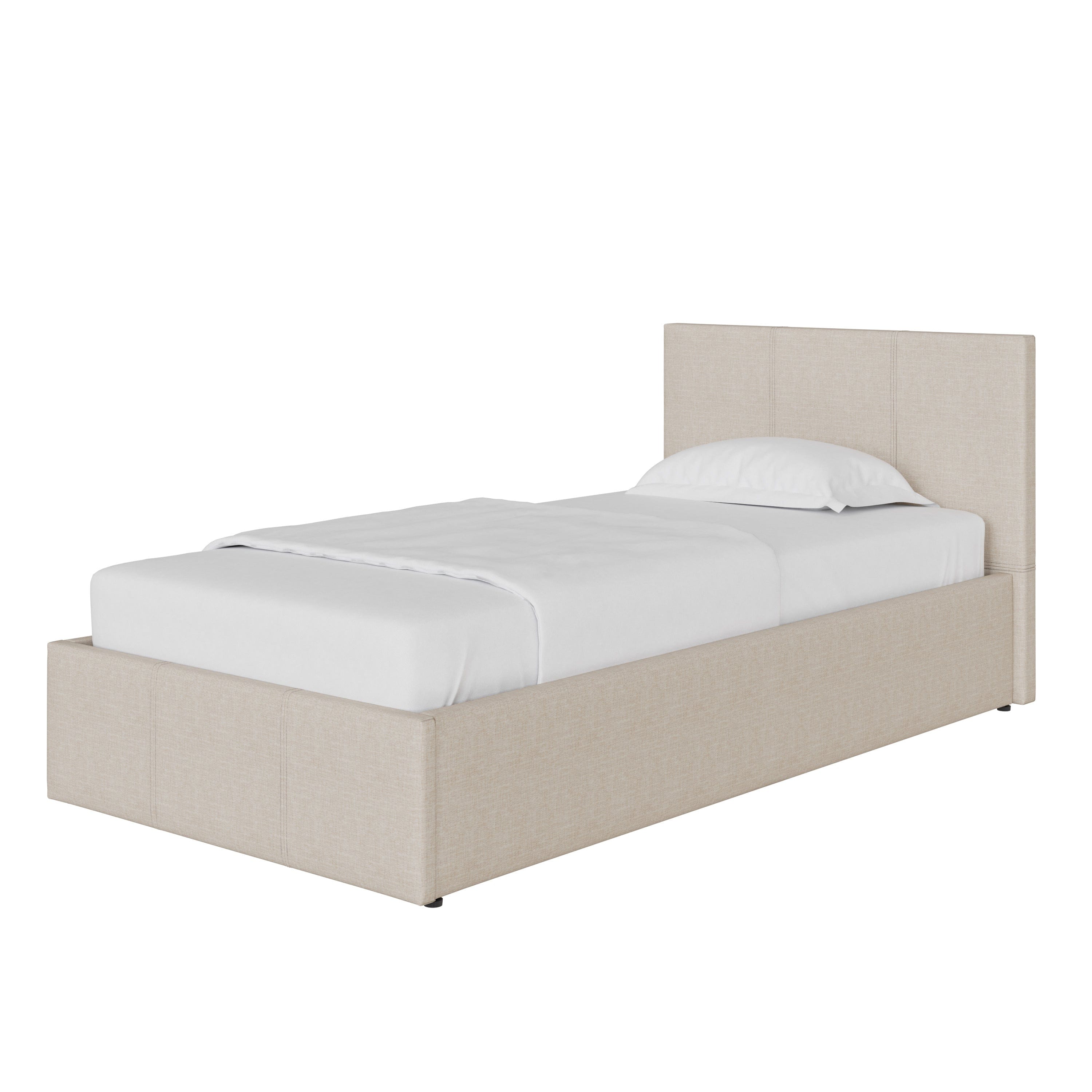 GFW Fabric Bed Side Lift Ottoman Bed Natural Bed Kings
