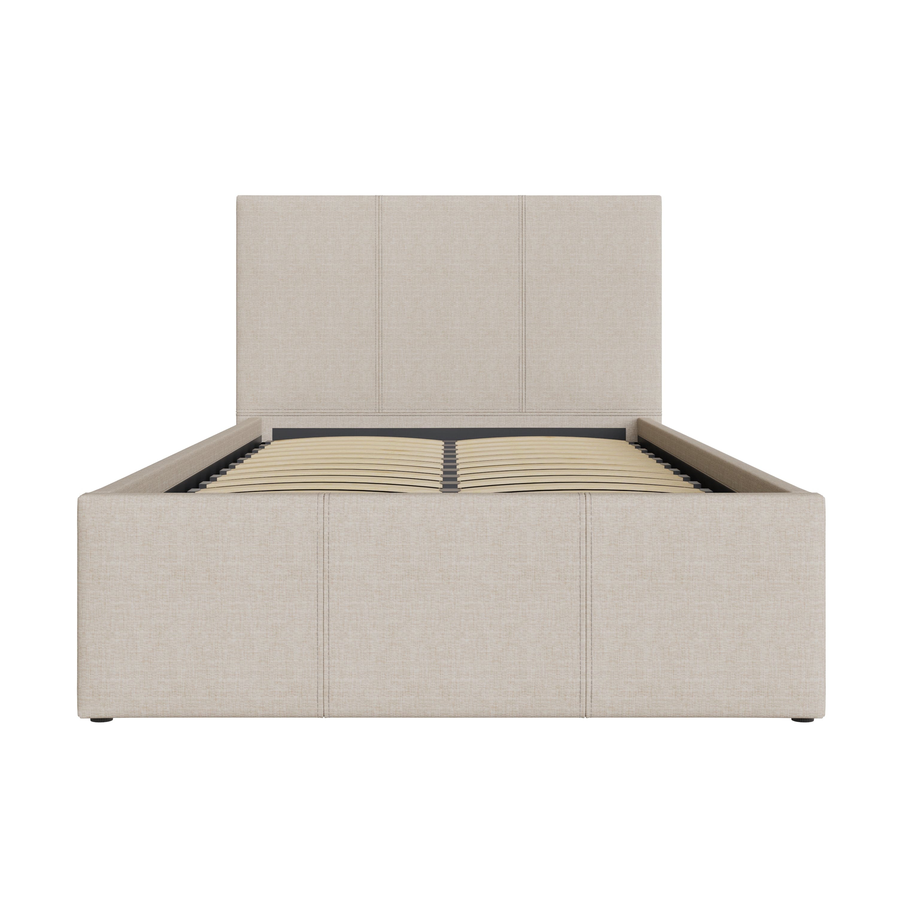 GFW Fabric Bed Side Lift Ottoman Bed Natural Bed Kings