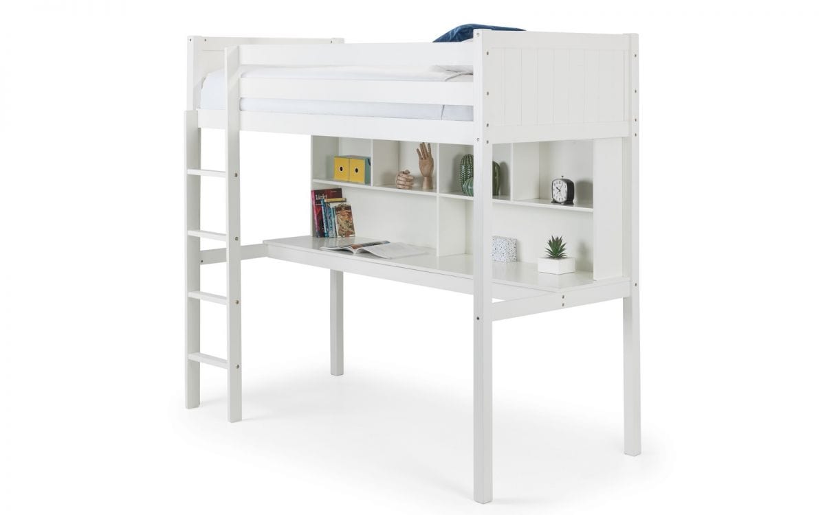 Julian Bowen High Sleeper Bed Single 90cm 3ft Titan Highsleeper White Bed Kings
