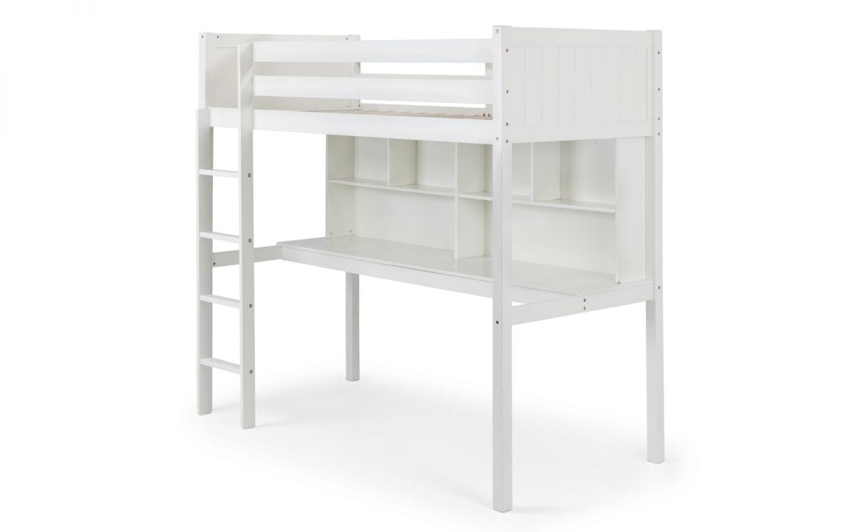 Julian Bowen High Sleeper Bed Single 90cm 3ft Titan Highsleeper White Bed Kings