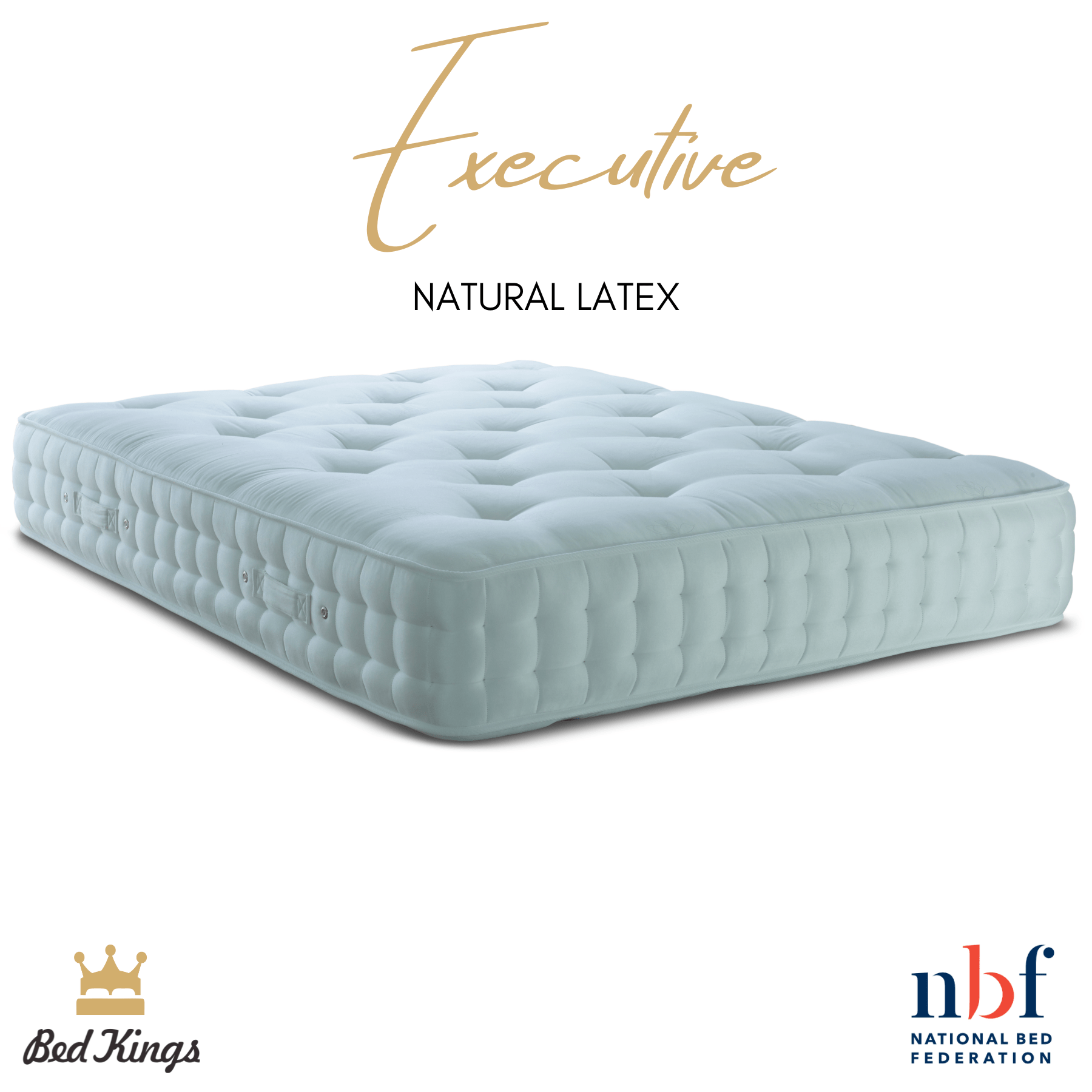 Bed Kings Mattress Executive Natural Cotton & Natural Latex & Pocket Spring Mattress Bed Kings