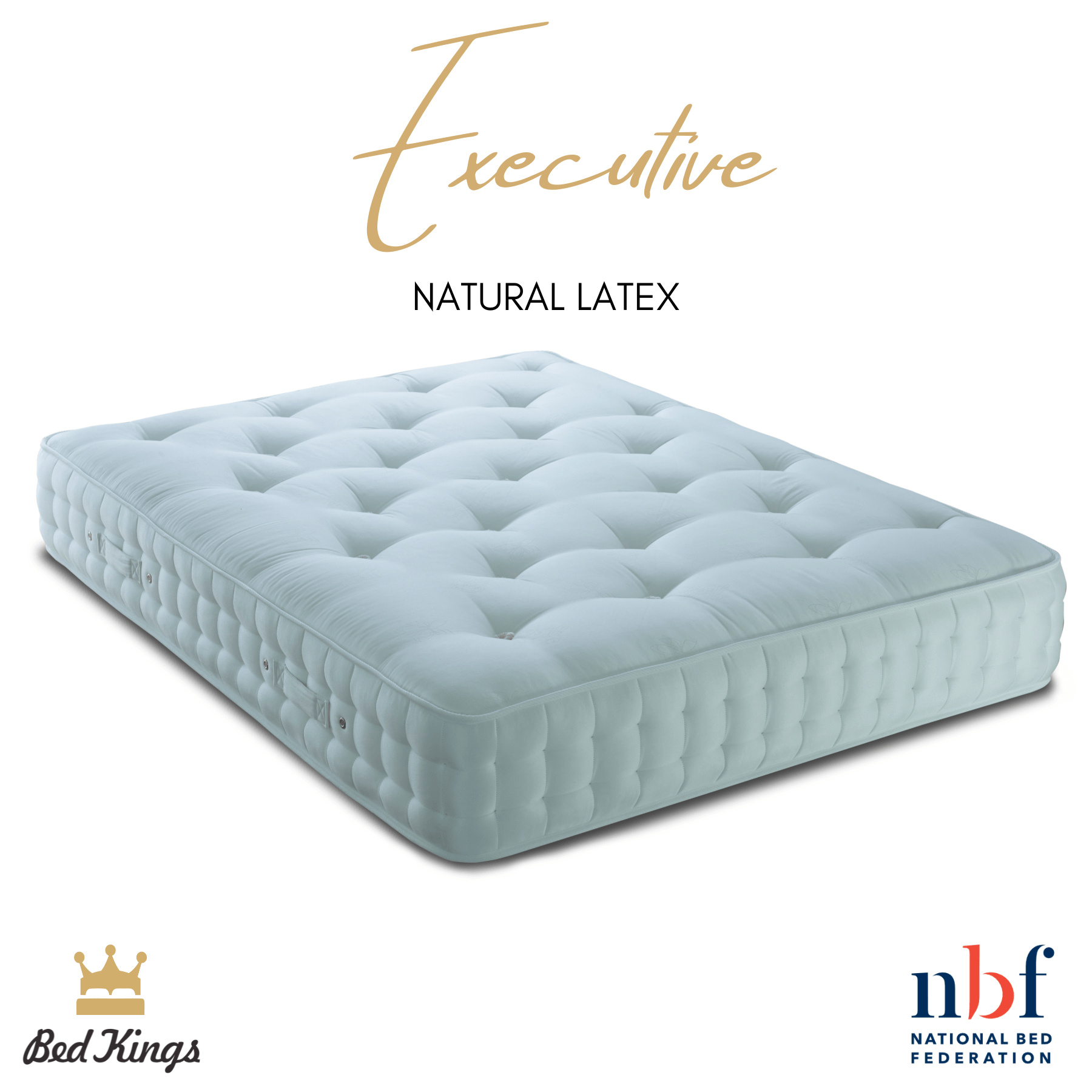 Bed Kings Mattress Executive Natural Cotton & Natural Latex & Pocket Spring Mattress Bed Kings