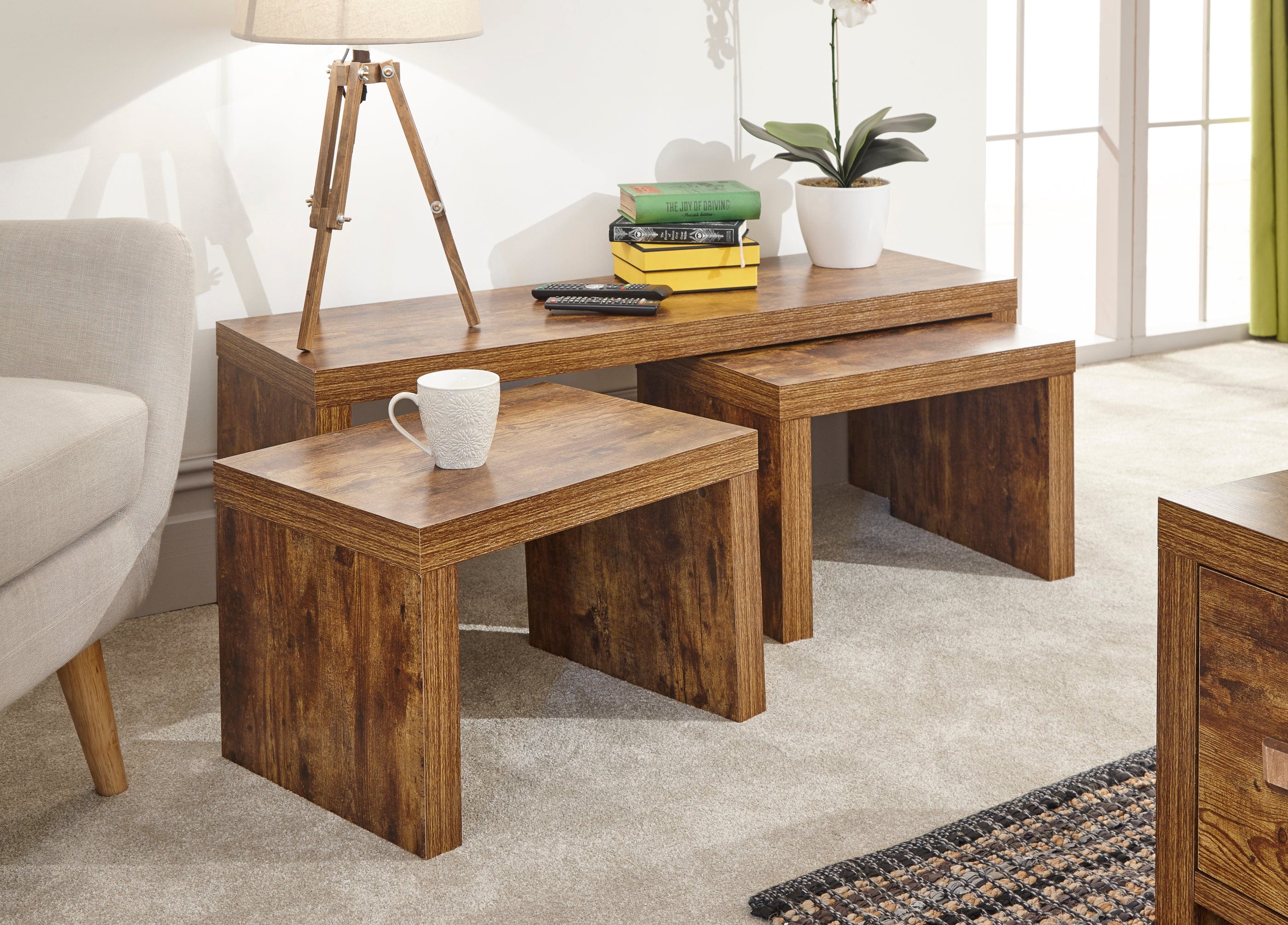 GFW Nest of Tables Jakarta Long John Nest Mango Bed Kings