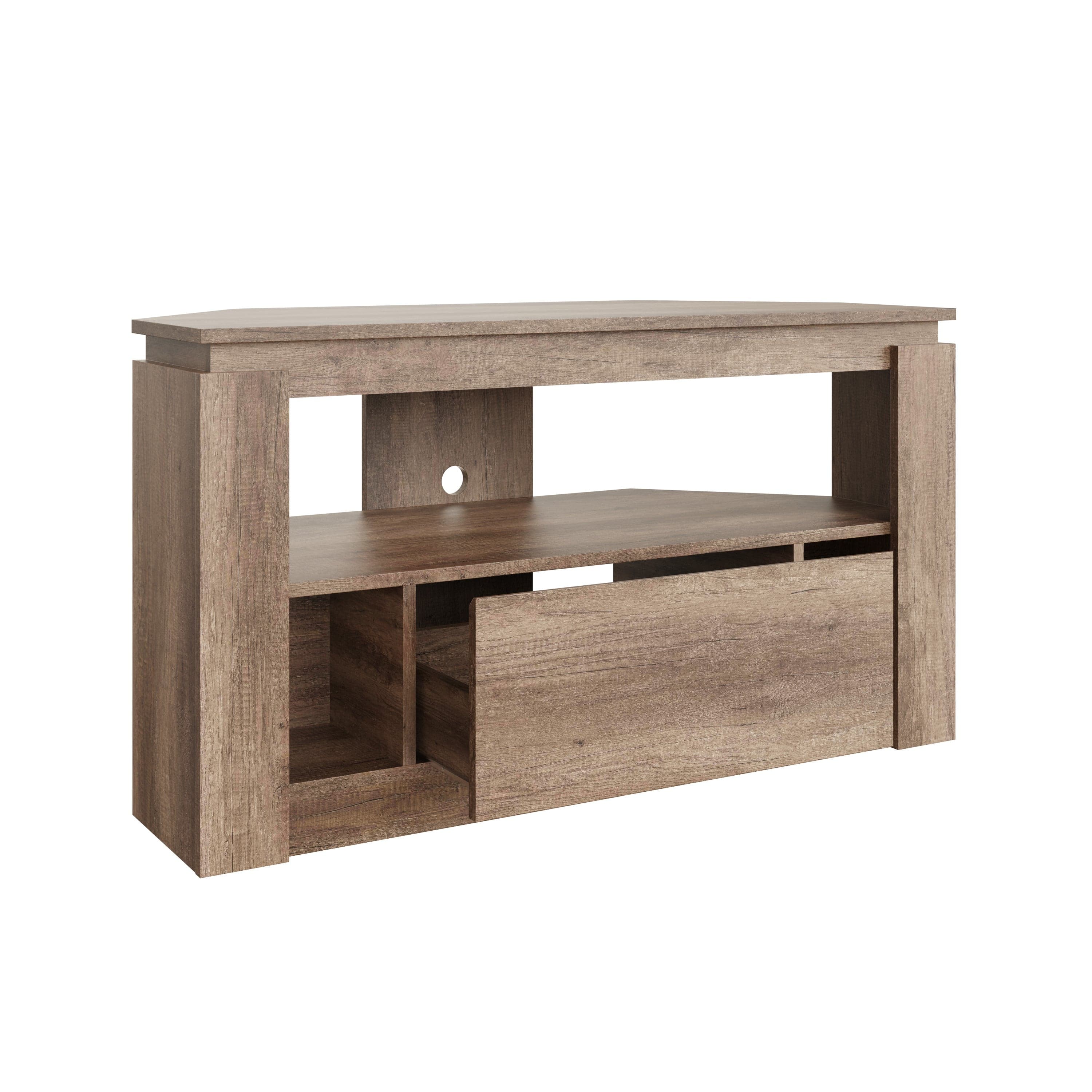 GFW TV Unit Canyon Oak Corner Tv Unit Bed Kings