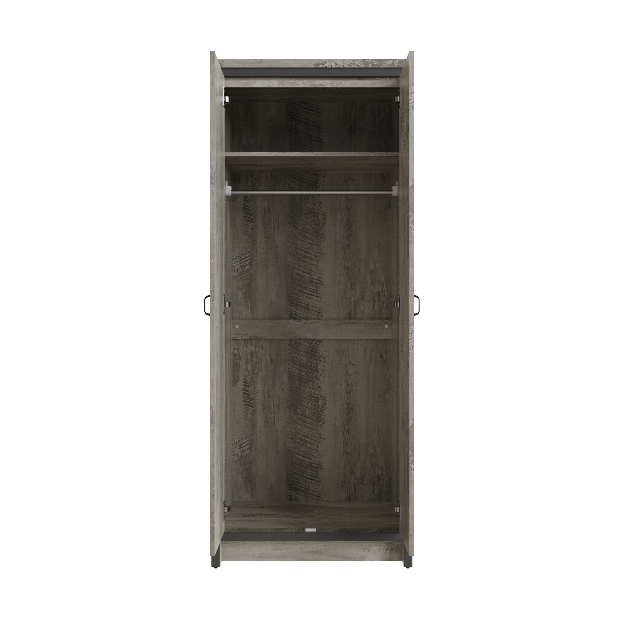 GFW Wardrobe Boston 2 Door Wardrobe Grey Bed Kings