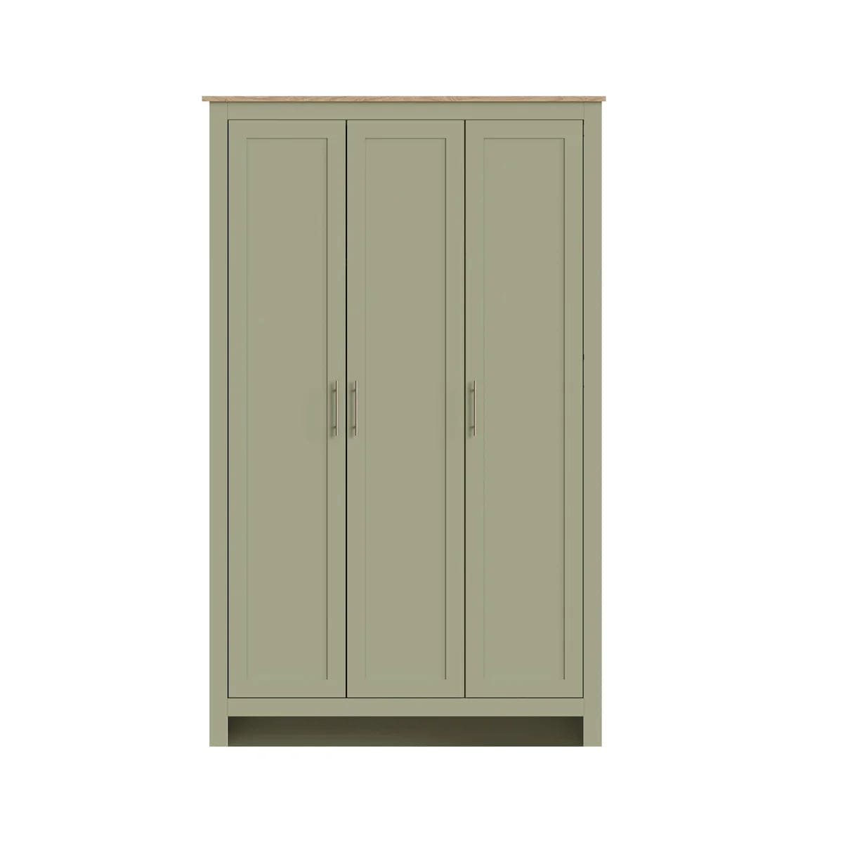 GFW Wardrobe Lancaster 3 Door Wardrobe Sage Green Bed Kings