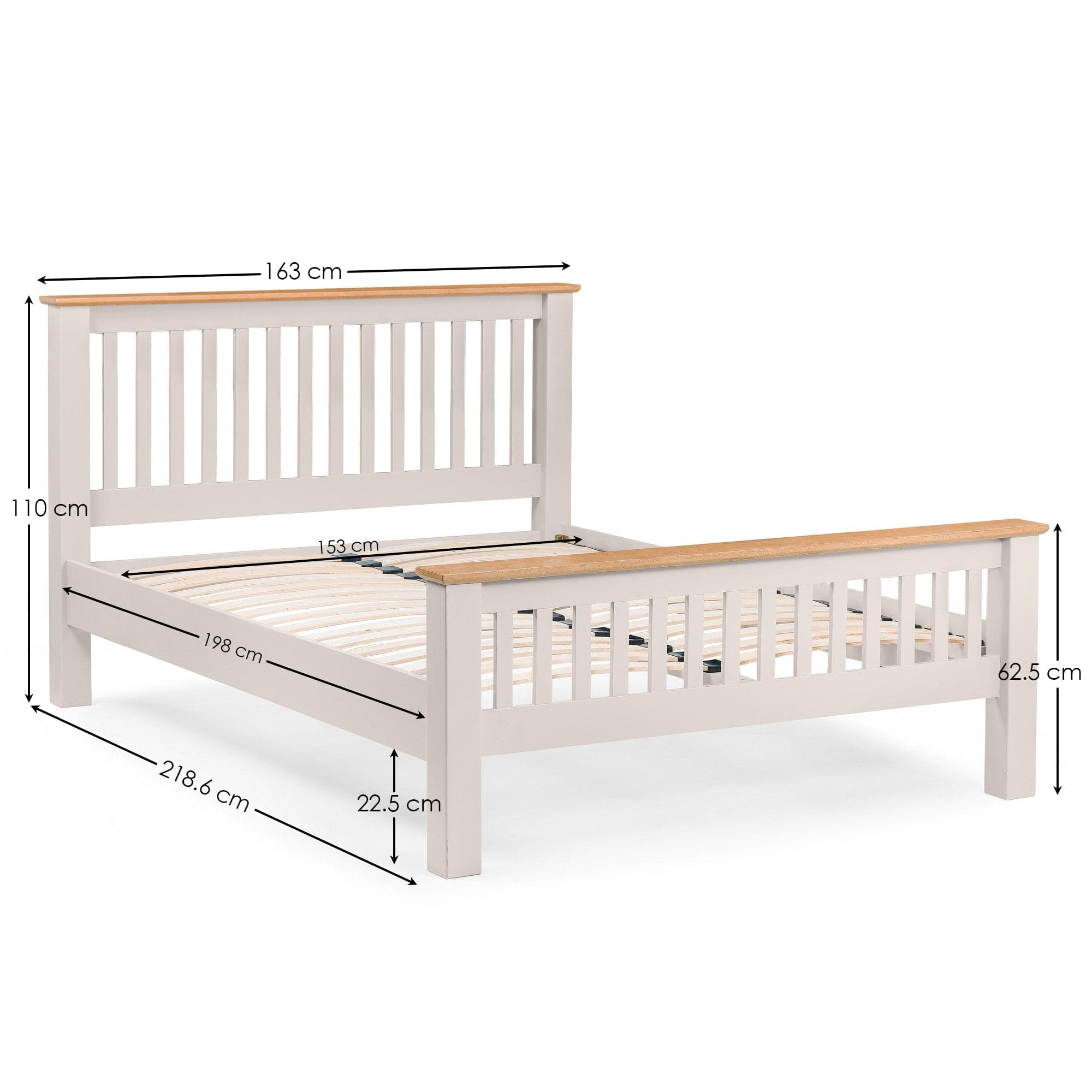 Julian Bowen Wood Bed Richmond Wooden Bed High Foot End - Elephant Grey Bed Kings