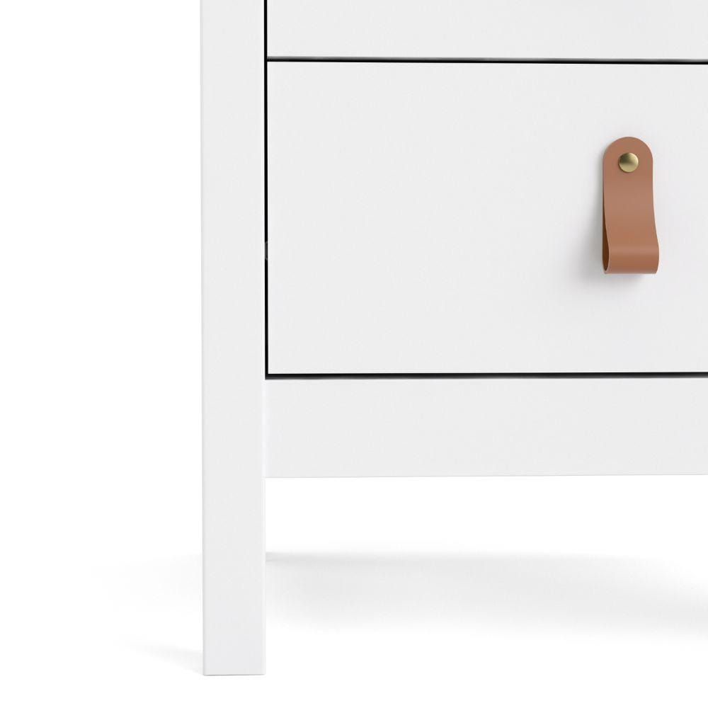 FTG Bedside Cabinet CLEARANCE Barcelona Bedside Table 2 Drawers In White Bed Kings